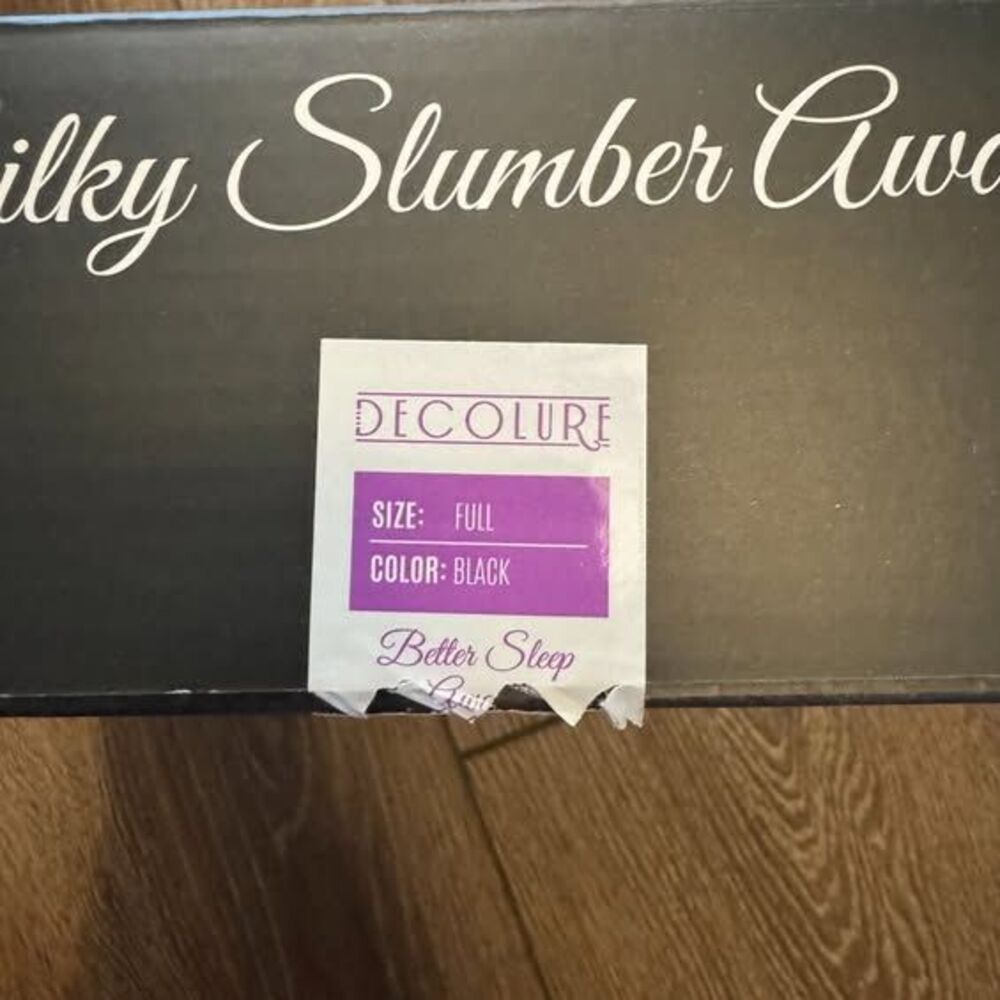 Decolure Satin Sheet Set Full Black - New